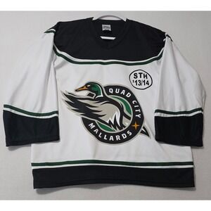 Quad City Mallards Hockey Jersey Youth Size 14 16 White 2013-14 CHL